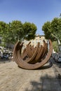Modern street art by French conceptual artist Bernar Venet a series of steel Arc sculpture this at the cultural center Aix en
