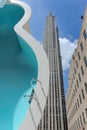 Modern street art pool sculpture in New York Royalty Free Stock Photo