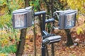 Modern street lamp in the park Royalty Free Stock Photo