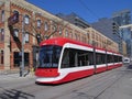 A modern streetcar in Toronto