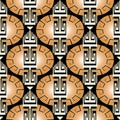 Modern striped ornate greek vector seamless pattern. Ornamental