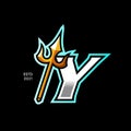 Bold and strong logo design initial Y trident Royalty Free Stock Photo