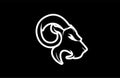 Modern Strong Head Sheep Logo Royalty Free Stock Photo