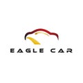 Modern, strong and sophisticated eagle bird and car idea logo concept, vector icon illustration inspiration sign