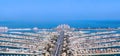 The modern structure of the man-made island Palm Jumeirah with the Altilantis Hotel Royalty Free Stock Photo