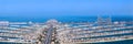 The modern structure of the man-made island Palm Jumeirah