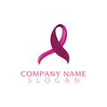 Modern style cancer awareness ribbon that indicate progress logo template Royalty Free Stock Photo