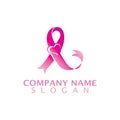 Modern style cancer awareness ribbon that indicate progress logo template Royalty Free Stock Photo