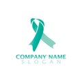 Modern style cancer awareness ribbon that indicate progress logo template Royalty Free Stock Photo