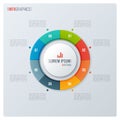 Modern style circle donut chart, infographic design, visualization template with eight options.