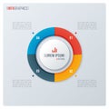 Modern style circle donut chart, infographic design, visualization template with four options.