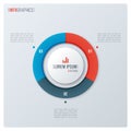 Modern style circle donut chart, infographic design, visualization template with three options.