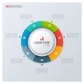 Modern style circle donut chart, infographic design, visualization template with seven options.