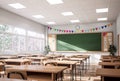 Modern style classroom in the morning 3d render Royalty Free Stock Photo