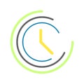 Modern style clock vector. Time icon. Linear stopwatch vector. Clock vector graphics. Clock infographics vector.