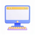 Modern style computer with simple keyboard, colorful design on transparent background Royalty Free Stock Photo