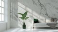 Modern style conceptual interior room design, white, simple, marble, background. Generative Ai Royalty Free Stock Photo