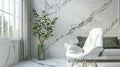 Modern style conceptual interior room design, white, simple, marble, background. Generative Ai Royalty Free Stock Photo