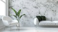 Modern style conceptual interior room design, white, simple, marble, background. Generative Ai Royalty Free Stock Photo