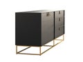 Modern style console cabinet with three spacious drawers and two deep shelves. 3d render