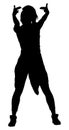 Modern style dancer girl silhouette. hip hop lady. Royalty Free Stock Photo