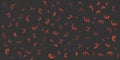 Modern Style Dark Red Background Design with Various Randomly Placed and Sized Simple Active Figures Pattern