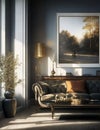 Modern style living room with sunlight shining in the morning pill