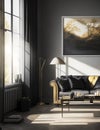 Modern style living room with sunlight shining in the morning pill