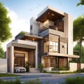 modern style mansion design with a touch of absolute luxury Royalty Free Stock Photo