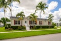 Modern style mobile home with palm trees Royalty Free Stock Photo