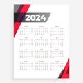 Modern style 2024 month planner calendar layout design