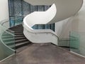 Modern style office, wide and bright lobby and stairs. Interier of Boris Yeltsin Presidential Center is social, cultural and educa Royalty Free Stock Photo