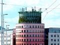 Modern style pink and green circular shape office building Royalty Free Stock Photo