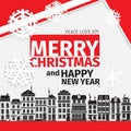 Modern style red black white color scheme christmas card Royalty Free Stock Photo