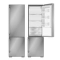 Modern style refrigerator set - opened and closed position Royalty Free Stock Photo