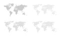 Set of blank world maps