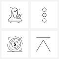 Modern Style Set of 4 line Pictograph Grid based avatar, money, avatar, menu, arrow