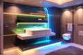 A modern style small bathroom interior with new concept furnishings Generative AI