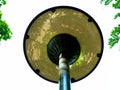 Modern style street lamp detail in diminishing perspective Royalty Free Stock Photo