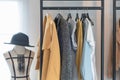 modern style wardrobe with clothes