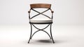 Modern Style Wooden And Wrought Iron Bar Chair 3d Model