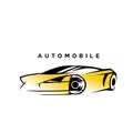 Modern style yellow and black automobile vector illustration