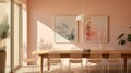 Modern And Stylish Dining Room With Light Pink Walls By Joanna Sagan