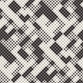 Modern Stylish Halftone Texture. Abstract Background With Random Size Squares. Vector Seamless Chaotic Squares Mosaic Pattern Royalty Free Stock Photo