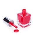 Modern stylish red nail varnish or lacquer Royalty Free Stock Photo