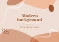 Modern and stylish template with organic abstract shapes in nude pastel colors. Neutral beige and terracotta background in