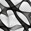 Modern stylish texture of mesh seamless pattern. Intricate black white geometric texture. Endless abstract background