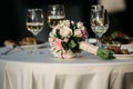 Modern stylish wedding and banquet party, organization of celebration, idea for marriage ceremony