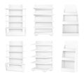 Modern Stylish Wooden Shelves Painted in White Set