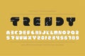 Modern stylized font - vector minimalistic memphis design. Trendy english alphabet - creative latin letters and numerals